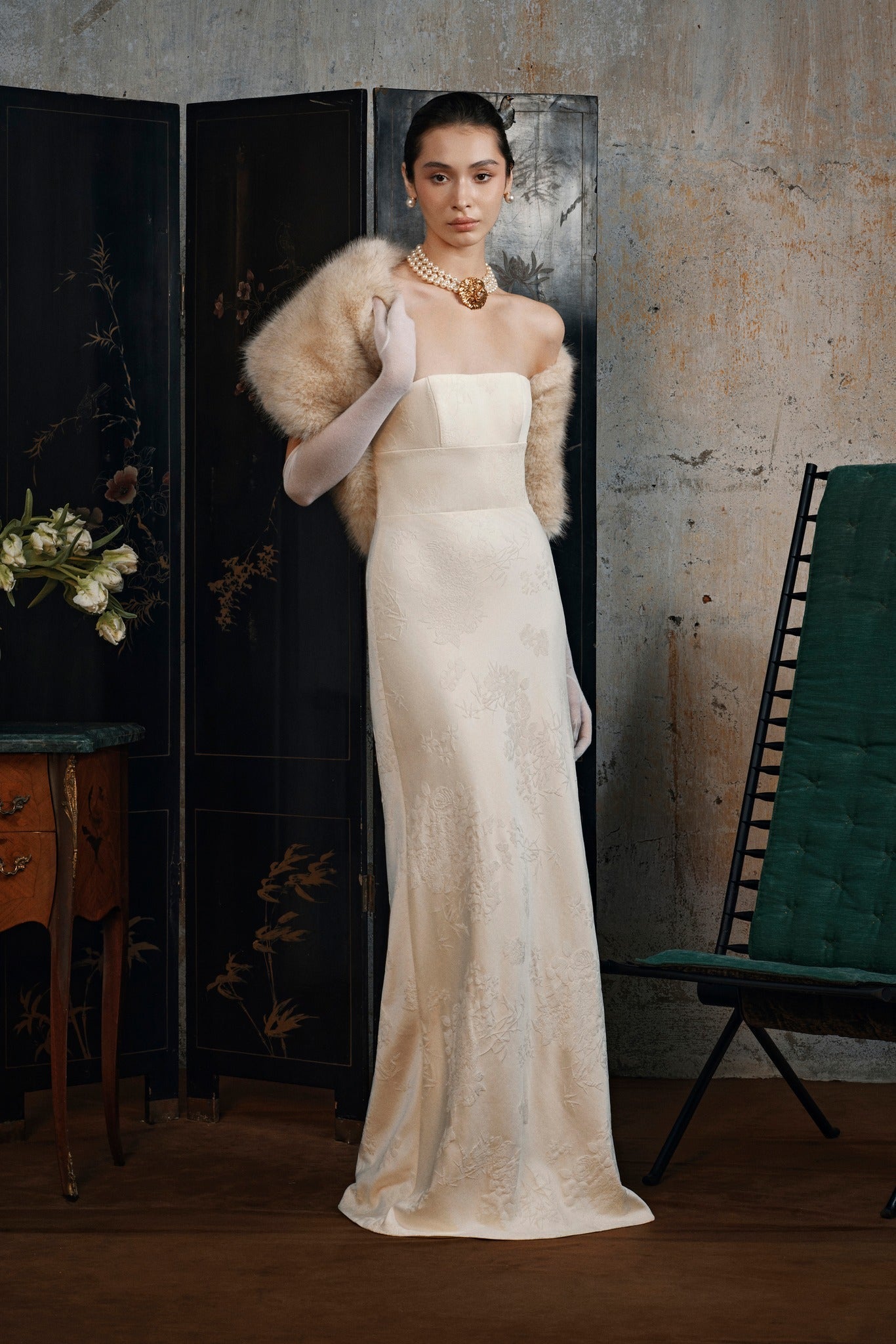 Fluid Brocade Dress