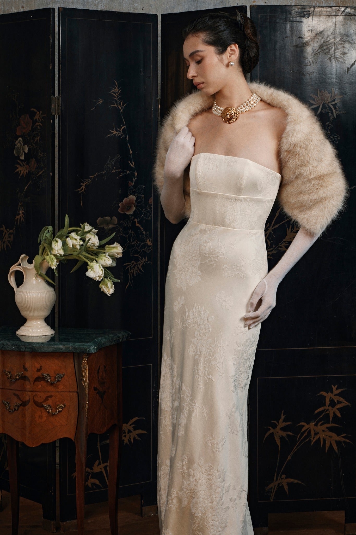 Fluid Brocade Dress