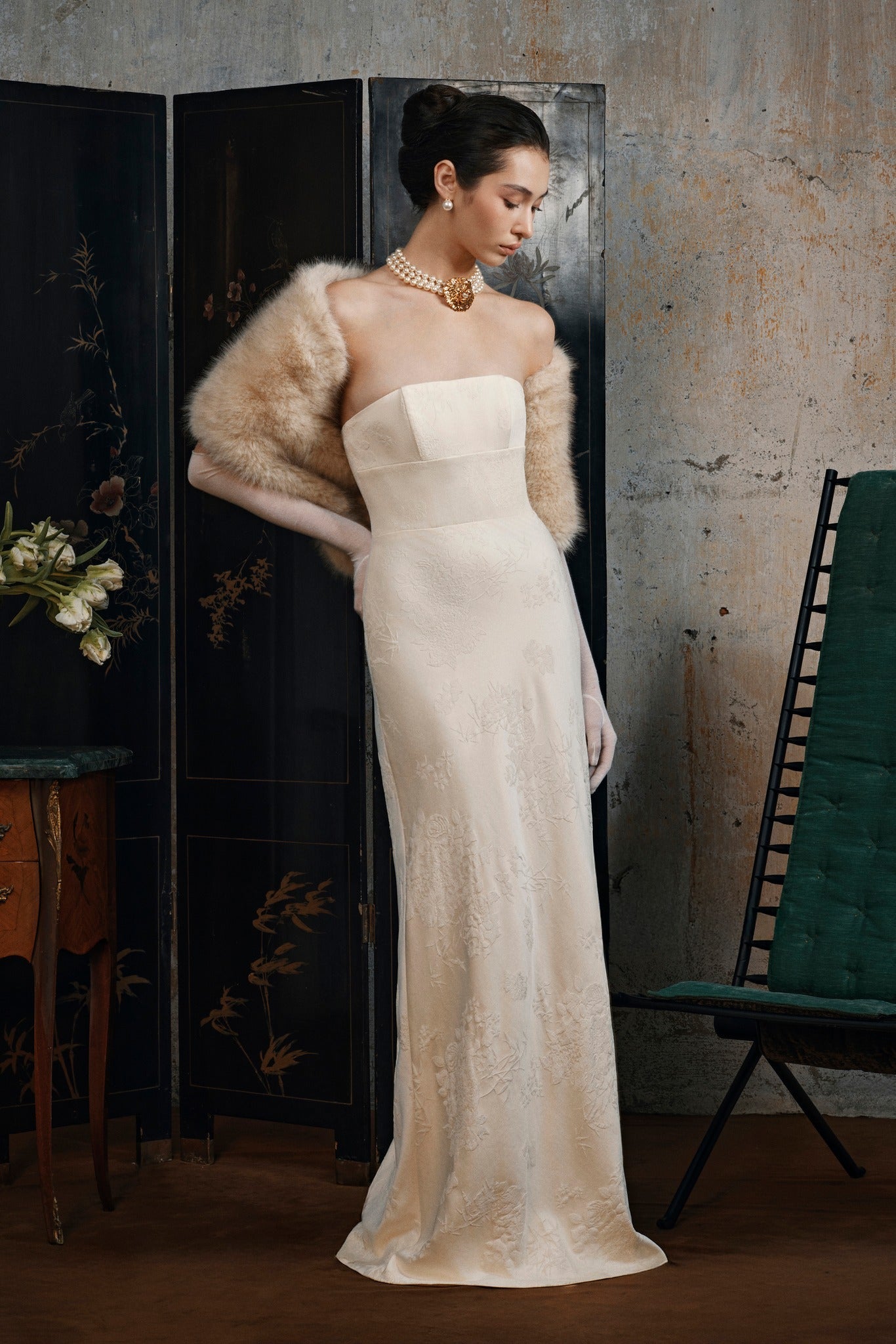Fluid Brocade Dress